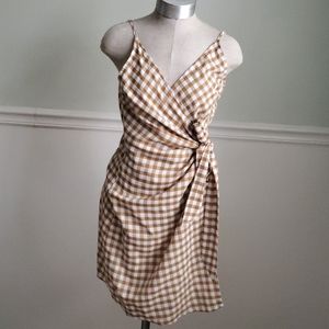 Mustard Seed Wrap Dress Brown Gingham